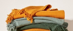 House-Home-Muslin-Cotton-Waffle-Throw-127cm-x-152cm on sale