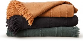 House-Home-Wash-Cotton-Linear-Throw-127cm-x-152cm on sale