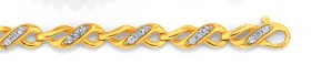 9ct-Gold-Diamond-Infinity-Link-Bracelet on sale