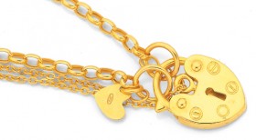 9ct-Gold-19cm-Hollow-Belcher-Padlock-Bracelet on sale