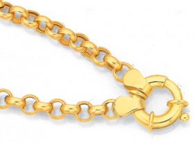 9ct-Gold-19cm-Hollow-Belcher-Bolt-Ring-Bracelet on sale