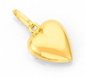 9ct-Gold-11mm-Puff-Heart-Charm on sale