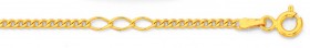 9ct-Gold-19cm-Hollow-Fancy-Figaro-Curb-Bracelet on sale