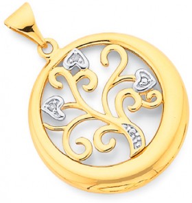 9ct-Gold-Diamond-Heart-Tree-of-Life-Pendant on sale