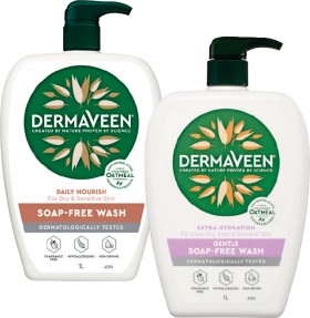 DermaVeen-Daily-Nourish-Soap-Free-Wash-or-Extra-Hydration-Gentle-Soap-Free-Wash-1L on sale