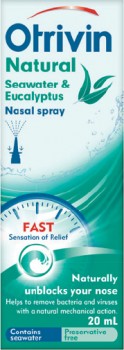 Otrivin-Natural-Seawater-Eucalyptus-Nasal-Spray-20mL on sale