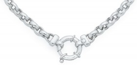 Sterling-Silver-50cm-Oval-Belcher-With-Bolt-Clip-Necklace on sale
