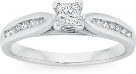 9ct-White-Gold-Diamond-Engagement-Ring on sale