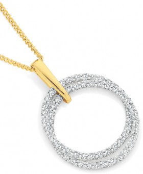 9ct-Gold-Diamond-Circles-of-Love-Pendant on sale