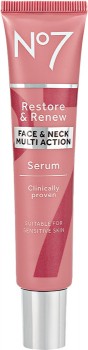 No7-Restore-Renew-Multi-Action-Face-Neck-Serum-30mL on sale