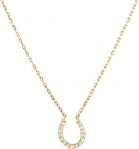 NEW-Horseshoe-Necklace-with-010-Carat-TW-of-Diamonds-in-10ct-Yellow-Gold on sale