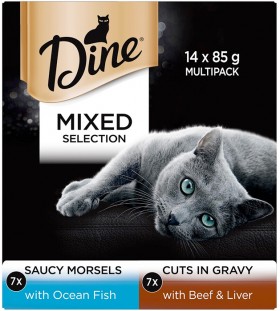 Dine-14-Pack-Cat-Food-Tin-85g-Mixed-Selection-In-Sauce on sale