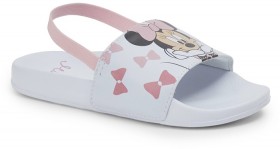 Disney-Kids-Minnie-Mouse-Printed-Slides-White-Pink on sale