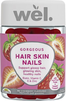 NEW-Natures-Way-Wel-Hair-Skin-Nails-60-Pastilles on sale