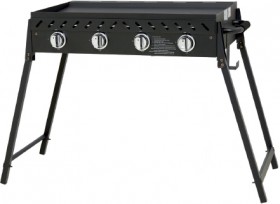 Grilled-4-Burner-Solid-Plate-BBQ-with-Folding-Legs on sale
