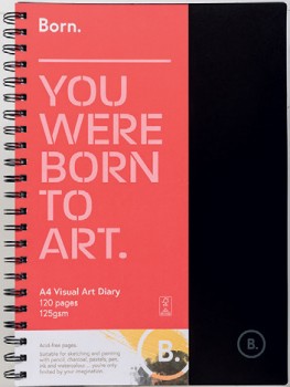 Born-A4-120-Page-Visual-Art-Diary on sale