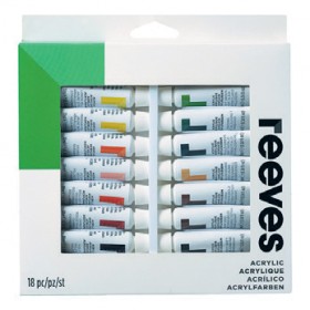 Reeves-Acrylic-Colour-Paint-Set-12mL-18-Pack on sale