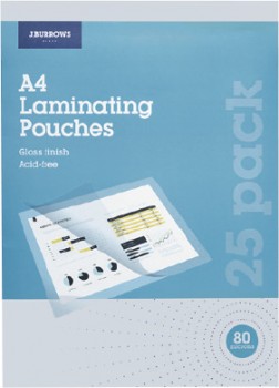 JBurrows-25-Pack-A4-Laminating-Pouches on sale