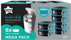 Tommee-Tippee-Twist-Click-Nappy-Disposal-Refills-6pk on sale