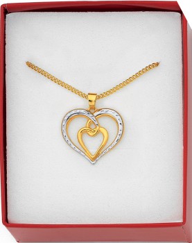 9ct-Gold-Two-Tone-Heart-Pendant on sale