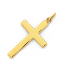 9ct-Gold-30mm-Plain-Cross-Pendant on sale