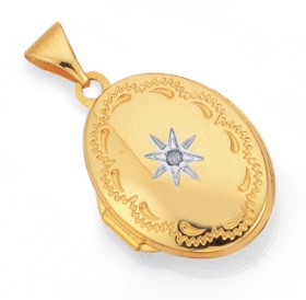 9ct-Gold-16mm-Diamond-set-Oval-Locket on sale