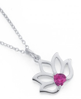 Sterling-Silver-Cubic-Zirconia-Flower-Pendant on sale