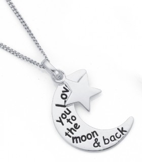 Sterling-Silver-Love-You-To-The-Moon-with-Star-Pendant on sale