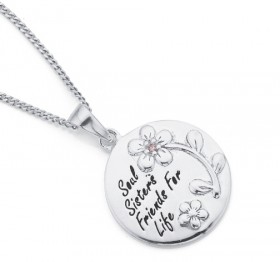 Sterling-Silver-Soul-Sisters-Cubic-Zirconia-Pendant on sale