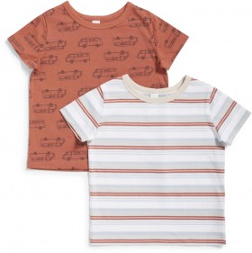 Dymples-2-Pack-Organic-Cotton-Tees-Ginger-White on sale