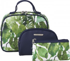 NEW-Models-Prefer-Leaf-Print-Cosmetic-Bag-Set-3-Piece on sale