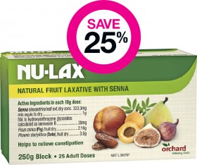 Save-25-on-Nu-Lax-Natural-Fruit-Laxative-with-Senna-250g-Block-25-Adult-Doses on sale