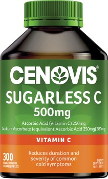 Cenovis-Sugarless-C-500mg-Orange-Flavour-300-Tablet on sale