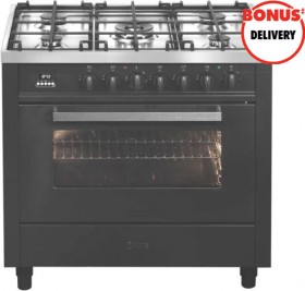 ILVE-90cm-Dual-Fuel-Upright-Cooker-Graphite on sale