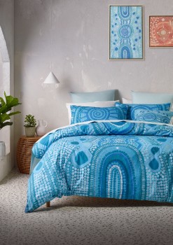 Emma-Stenhouse-X-Vue-Meeting-Place-Cotton-Quilt-Cover-Set-in-Blue on sale