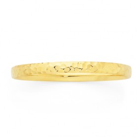 9ct-Gold-on-Silver-Solid-6x65mm-Hammered-Bangle on sale