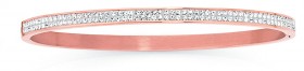 Stainless-Steel-Rose-Plate-Crystal-Narrow-Oval-Crystal-Bangle on sale
