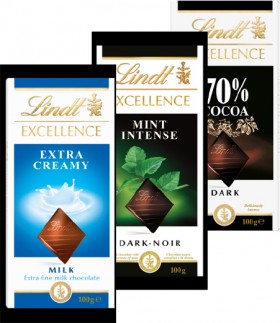 Lindt-Excellence-Blocks-100g on sale