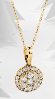 NEW-Round-Cluster-Pendant-with-050-Carat-TW-of-Diamonds-in-10ct-Yellow-Gold on sale