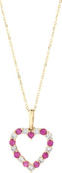NEW-Natural-Emerald-Heart-Pendant-with-025-Carat-TW-of-Diamonds-in-10ct-Yellow-Gold on sale