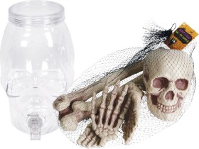 Halloween-Drink-Dispenser-Halloween-Bag-of-Bones-Candelabra-or-Light-Up-Tombstone on sale