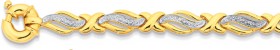 9ct-Gold-Two-Tone-19cm-Bolt-Ring-Bracelet on sale