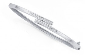 Sterling-Silver-CZ-Overlap-Bangle on sale