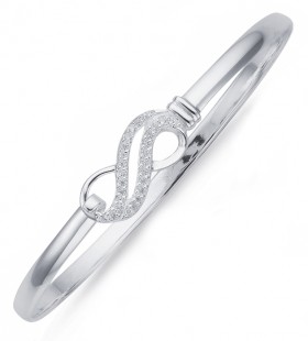 Sterling-Silver-CZ-Infinity-Bangle on sale