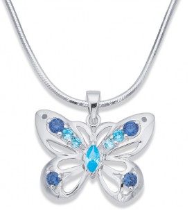 Sterling-Silver-CZ-Butterfly-Pendant on sale