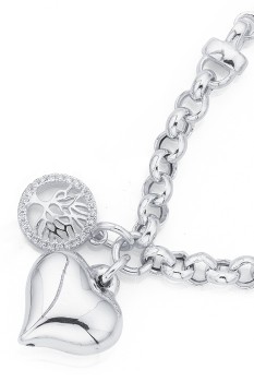 Sterling-Silver-Puff-Heart-Bracelet on sale