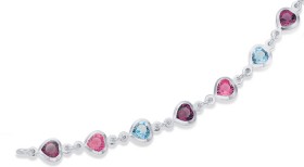 Sterling-Silver-Crystal-Heart-Bracelet on sale