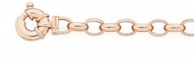 9ct-Rose-Gold-19cm-Belcher-Bolt-Ring-Bracelet on sale