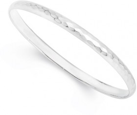 Sterling-Silver-65mm-Solid-Hammered-Bangle on sale