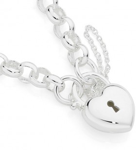 Sterling-Silver-Belcher-Padlock-Bracelet on sale